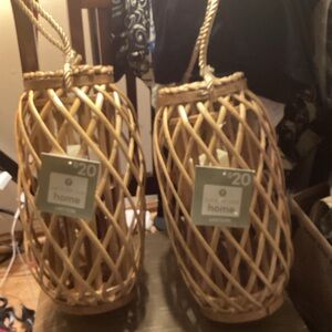 ✨BRILLIANT ✨NEW 💫HOME ACCENTS🔥NATURAL ⚡️WOVEN 🪢 LANTERNS☀️